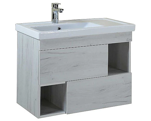 Приобрести Тумба под раковину Onika Санторини 80.13 108043 подвесная Дуб белый крафт в магазине сантехники Santeh-Crystal.ru