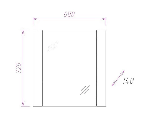 Купить Зеркальный шкаф Onika Стоун 70.00 207033 Светлый бетон в магазине сантехники Santeh-Crystal.ru