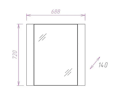 Купить Зеркальный шкаф Onika Стоун 70.00 207034 Темный бетон в магазине сантехники Santeh-Crystal.ru