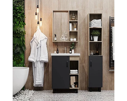 Приобрести Тумба под раковину Onika Тимбер 60.01 106116 Серый матовый Дуб сонома в магазине сантехники Santeh-Crystal.ru