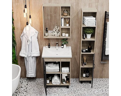 Приобрести Тумба под раковину Onika Тимбер 60.01 106116 Серый матовый Дуб сонома в магазине сантехники Santeh-Crystal.ru