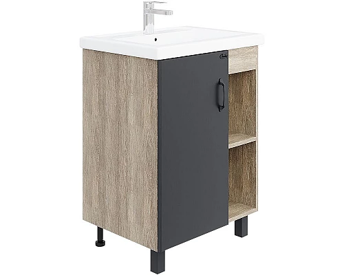 Приобрести Тумба под раковину Onika Тимбер 60.01 106116 Серый матовый Дуб сонома в магазине сантехники Santeh-Crystal.ru