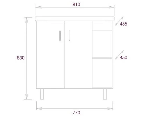 Заказать Тумба под раковину Onika Тимбер 80.10 108045 Белый матовый Дуб сонома в магазине сантехники Santeh-Crystal.ru