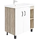 Заказать Тумба под раковину Onika Тимбер 80.10 108045 Белый матовый Дуб сонома в магазине сантехники Santeh-Crystal.ru