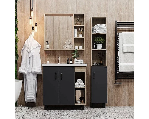 Заказать Тумба под раковину Onika Тимбер 80.10 108046 Серый матовый Дуб сонома в магазине сантехники Santeh-Crystal.ru