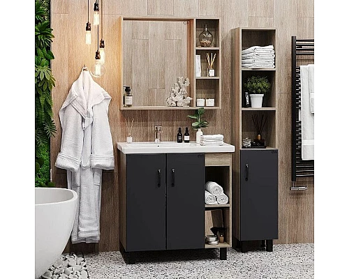 Заказать Тумба под раковину Onika Тимбер 80.10 108046 Серый матовый Дуб сонома в магазине сантехники Santeh-Crystal.ru