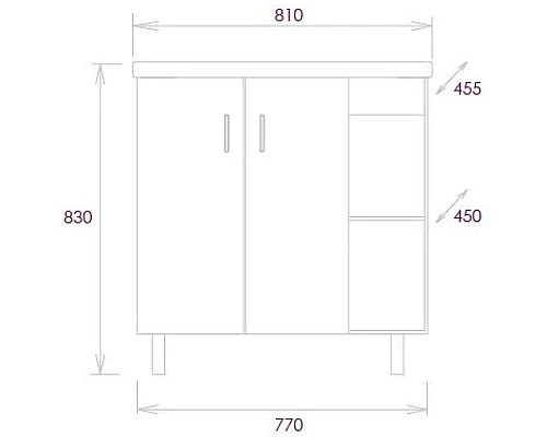 Заказать Тумба под раковину Onika Тимбер 80.10 108046 Серый матовый Дуб сонома в магазине сантехники Santeh-Crystal.ru