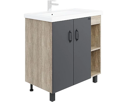 Заказать Тумба под раковину Onika Тимбер 80.10 108046 Серый матовый Дуб сонома в магазине сантехники Santeh-Crystal.ru