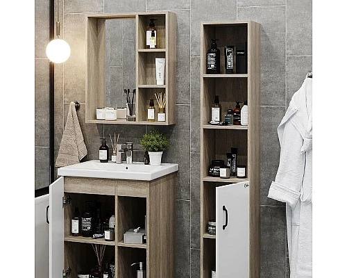 Заказать Шкаф пенал Onika Тимбер 30.01 403066 Белый матовый Дуб сонома в магазине сантехники Santeh-Crystal.ru