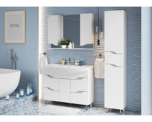 Купить Тумба под раковину Onika ВЕРОНЭЛЛА 105.16 110508 Белая в магазине сантехники Santeh-Crystal.ru