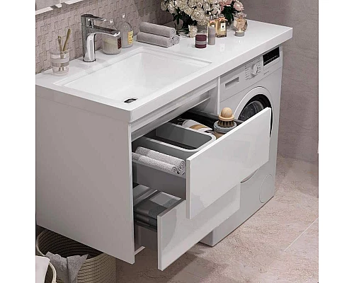 Купить Тумба под раковину Opadiris Фреш 120 00-00002179 подвесная Белая глянцевая в магазине сантехники Santeh-Crystal.ru