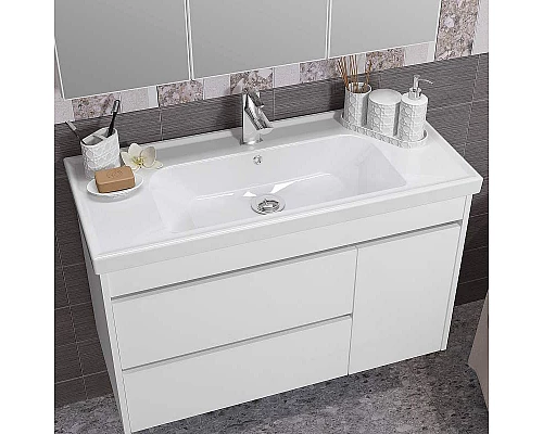 Приобрести Тумба под раковину Opadiris Фреш 100 00-00006754 подвесная Белая в магазине сантехники Santeh-Crystal.ru