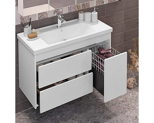 Приобрести Тумба под раковину Opadiris Фреш 100 00-00006754 подвесная Белая в магазине сантехники Santeh-Crystal.ru