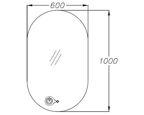 Приобрести Зеркало Opadiris Ибица 60 00-00006614 с подсветкой с сенсорным выключателем в магазине сантехники Santeh-Crystal.ru