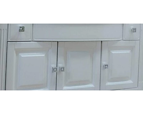 Заказать Тумба под раковину Opadiris Лаура 120 Z0000012472 Белая матовая ручки Swarovski Хром в магазине сантехники Santeh-Crystal.ru