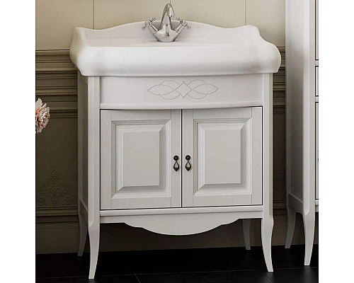 Приобрести Тумба под раковину Opadiris Лоренцо 80 Z0000008220 Белая матовая в магазине сантехники Santeh-Crystal.ru