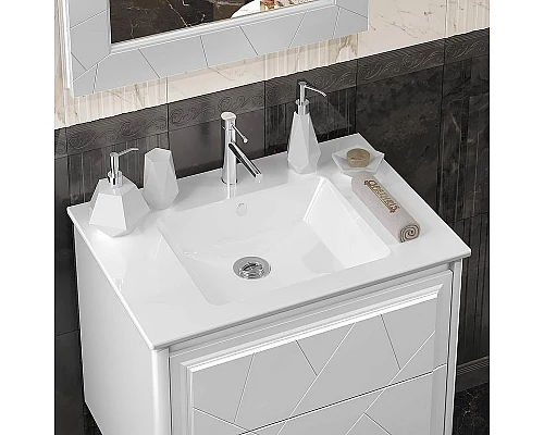 Купить Тумба под раковину Opadiris Луиджи 70 00-00005952 подвесная Белая матовая в магазине сантехники Santeh-Crystal.ru