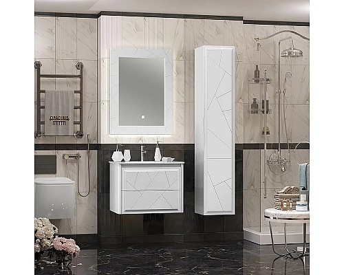 Купить Тумба под раковину Opadiris Луиджи 70 00-00005952 подвесная Белая матовая в магазине сантехники Santeh-Crystal.ru