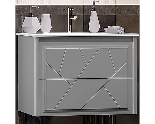 Купить Тумба под раковину Opadiris Луиджи 70 00-00005953 подвесная Серая матовая в магазине сантехники Santeh-Crystal.ru