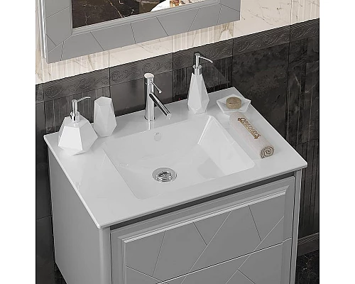 Купить Тумба под раковину Opadiris Луиджи 70 00-00005953 подвесная Серая матовая в магазине сантехники Santeh-Crystal.ru