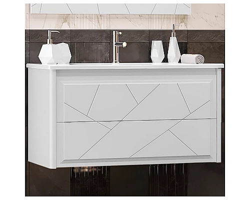 Заказать Тумба под раковину Opadiris Луиджи 100 00-00006177 подвесная Белая матовая в магазине сантехники Santeh-Crystal.ru