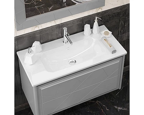 Заказать Тумба под раковину Opadiris Луиджи 100 00-00006178 подвесная Серая матовая в магазине сантехники Santeh-Crystal.ru