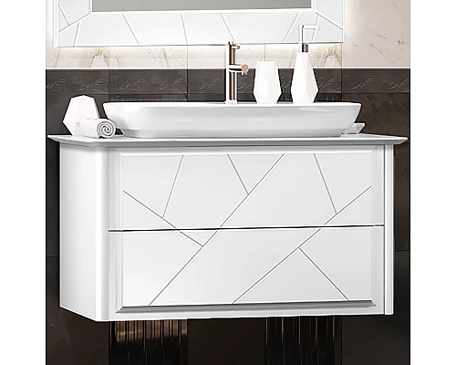 Приобрести Тумба под раковину Opadiris Луиджи 90 00-00005939 подвесная Белая матовая в магазине сантехники Santeh-Crystal.ru