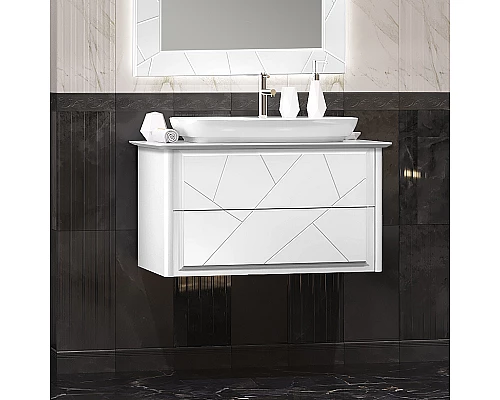 Приобрести Тумба под раковину Opadiris Луиджи 90 00-00005939 подвесная Белая матовая в магазине сантехники Santeh-Crystal.ru