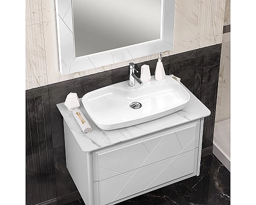 Приобрести Тумба под раковину Opadiris Луиджи 90 00-00005939 подвесная Белая матовая в магазине сантехники Santeh-Crystal.ru