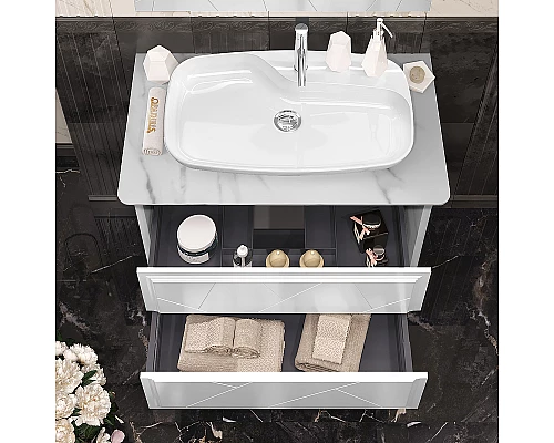 Приобрести Тумба под раковину Opadiris Луиджи 90 00-00005939 подвесная Белая матовая в магазине сантехники Santeh-Crystal.ru