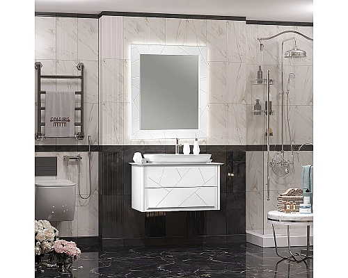 Приобрести Тумба под раковину Opadiris Луиджи 90 00-00005939 подвесная Белая матовая в магазине сантехники Santeh-Crystal.ru