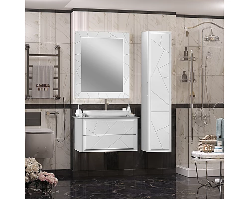 Приобрести Тумба под раковину Opadiris Луиджи 90 00-00005939 подвесная Белая матовая в магазине сантехники Santeh-Crystal.ru