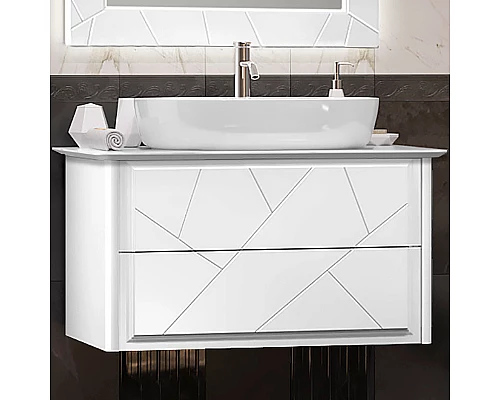 Приобрести Тумба под раковину Opadiris Луиджи 90 00-00005939 подвесная Белая матовая в магазине сантехники Santeh-Crystal.ru