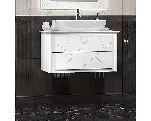Приобрести Тумба под раковину Opadiris Луиджи 90 00-00005939 подвесная Белая матовая в магазине сантехники Santeh-Crystal.ru