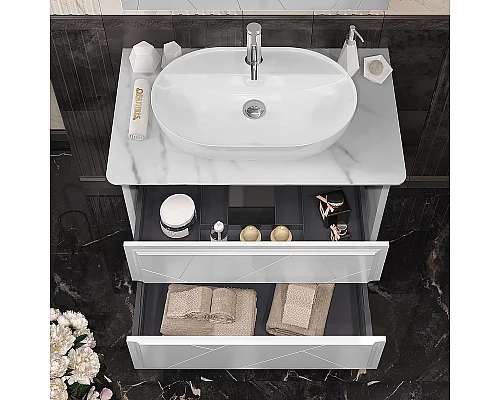 Приобрести Тумба под раковину Opadiris Луиджи 90 00-00005939 подвесная Белая матовая в магазине сантехники Santeh-Crystal.ru