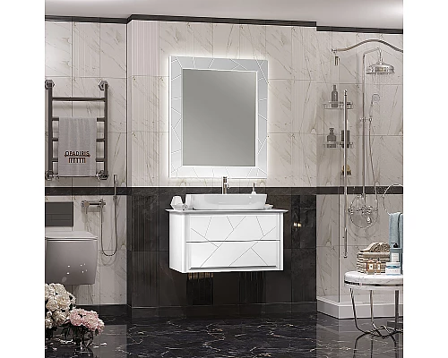 Приобрести Тумба под раковину Opadiris Луиджи 90 00-00005939 подвесная Белая матовая в магазине сантехники Santeh-Crystal.ru