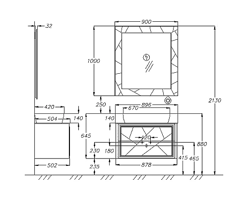 Приобрести Тумба под раковину Opadiris Луиджи 90 00-00005939 подвесная Белая матовая в магазине сантехники Santeh-Crystal.ru