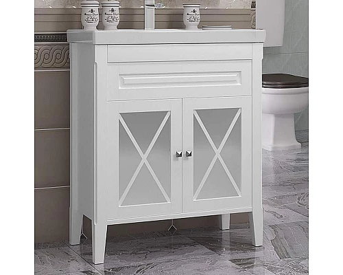 Купить Тумба под раковину Opadiris Палермо 80 00-00002353 Белая матовая в магазине сантехники Santeh-Crystal.ru