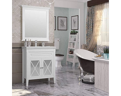 Купить Тумба под раковину Opadiris Палермо 80 00-00002353 Белая матовая в магазине сантехники Santeh-Crystal.ru