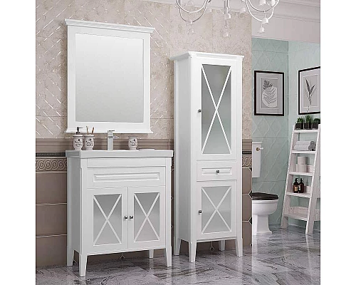 Купить Тумба под раковину Opadiris Палермо 80 00-00002353 Белая матовая в магазине сантехники Santeh-Crystal.ru