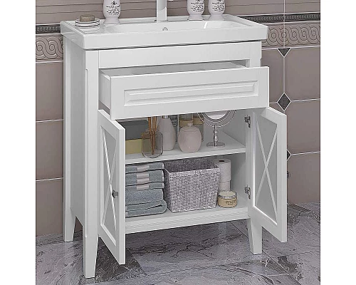 Купить Тумба под раковину Opadiris Палермо 80 00-00002353 Белая матовая в магазине сантехники Santeh-Crystal.ru