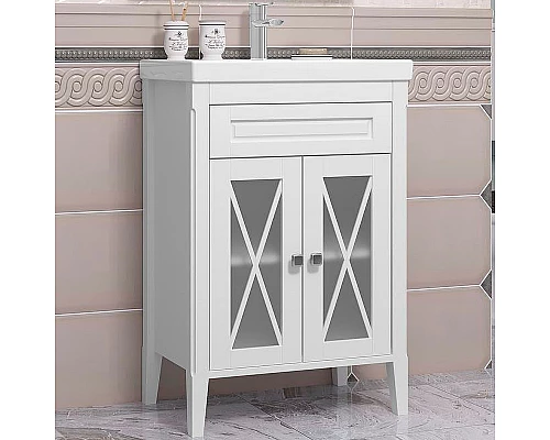 Заказать Тумба под раковину Opadiris Палермо 60 00-00006719 Белая матовая в магазине сантехники Santeh-Crystal.ru