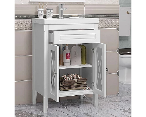 Заказать Тумба под раковину Opadiris Палермо 60 00-00006719 Белая матовая в магазине сантехники Santeh-Crystal.ru