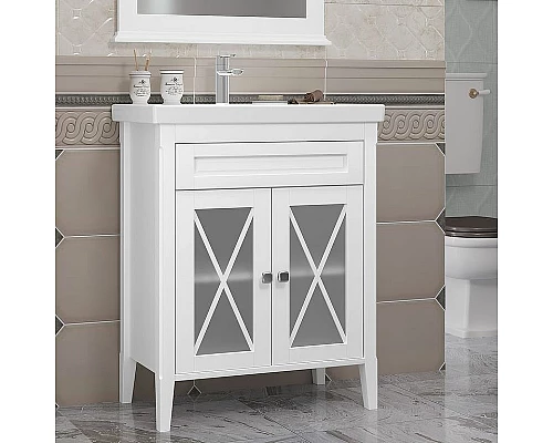 Заказать Тумба под раковину Opadiris Палермо 70 00-00006720 Белая матовая в магазине сантехники Santeh-Crystal.ru