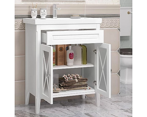 Заказать Тумба под раковину Opadiris Палермо 70 00-00006720 Белая матовая в магазине сантехники Santeh-Crystal.ru