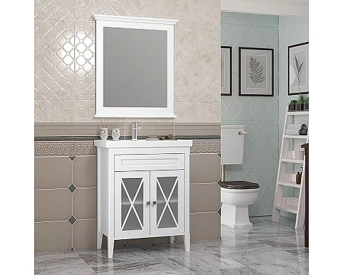 Заказать Тумба под раковину Opadiris Палермо 70 00-00006720 Белая матовая в магазине сантехники Santeh-Crystal.ru