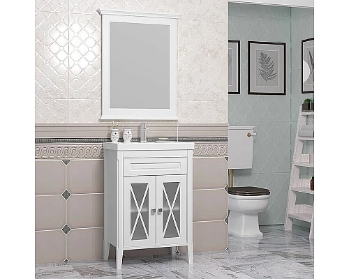 Купить Зеркало Opadiris Палермо 60 00-00006724 Белое матовое в магазине сантехники Santeh-Crystal.ru