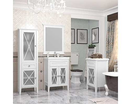 Купить Зеркало Opadiris Палермо 60 00-00006724 Белое матовое в магазине сантехники Santeh-Crystal.ru