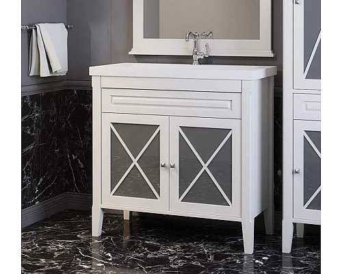 Купить Тумба под раковину Opadiris Палермо 90 00-00002355 Белая матовая в магазине сантехники Santeh-Crystal.ru