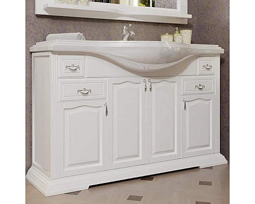 Купить Тумба под раковину Opadiris Риспекто 120 Z0000012634 Белая матовая ручки Хром в магазине сантехники Santeh-Crystal.ru